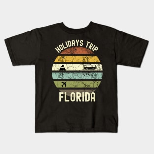 Holidays Trip To Florida, Family Trip To Florida, Road Trip to Florida, Family Reunion in Florida, Holidays in Florida, Vacation in Florida Kids T-Shirt